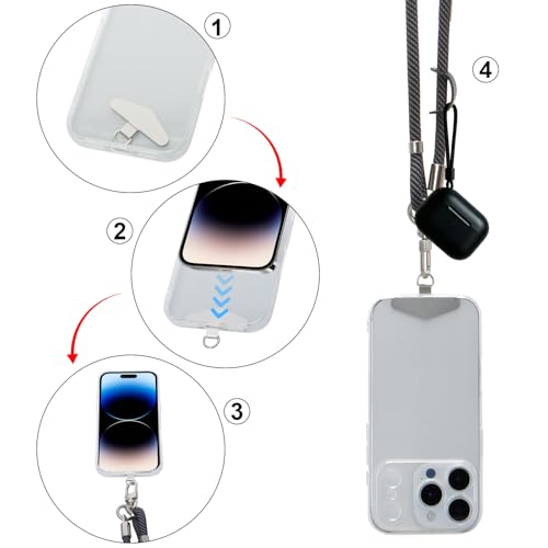 HUA ANGEL Small Crossbody Bag for Women, Phone Lanyard for Women/Men, Cell Phone Purses with Detachable 6-Layer Card Holder - color: Black