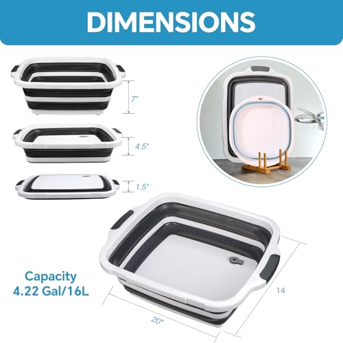 XUDAKAIXIN Collapsible BBQ Prep Tub for Meal Prep, Marinating,Food Storage, picnics, camping, barbecues,cutting fruits and vegetables - Includes Cutting Board and Locking Lid,(X-Large) Black - color: (X-Large)Black