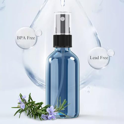 Wedama Spray Bottle, 4 oz Fine Mist Glass Spray Bottles, Little Refillable Liquid Containers for Watering Flowers Cleaning (16 Pack Indigo Blue) - color: Indigo Blue, size: 4 Ounce (Pack of 16)