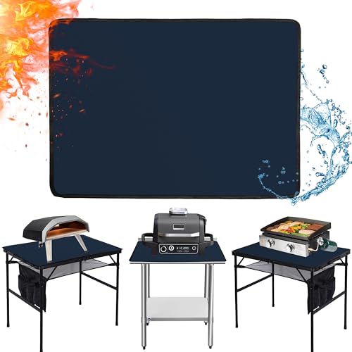 Heat Resistant Mats for Countertop and Grill Table, Fireproof Grill Mats for Outdoor Grill, Portable Charcoal Grill, Gas Grill, Pizza Oven Compatible with Blackstone, Ninja 24x36x0.04in, Blue - color: Blue, size: 24x36x0.04in