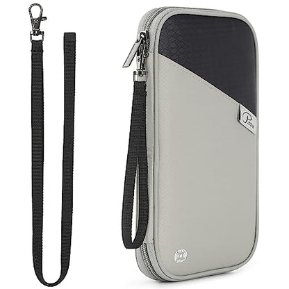VanFn RFID Travel Passport Wallet, Family Passport Holder, Trip Document Organizer P.Travel Series - color: Grey