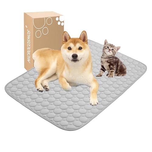 MICROCOSMOS Summer Cooling Mat & Sleeping Pad- Water Absorption Top, Easy Carry, EZ Clean, Materials Safe. Keep Cooling for Pets, Kids and Adults.(Grey, 28" x 22") Gray - color: Grey, size: 28" x 22"
