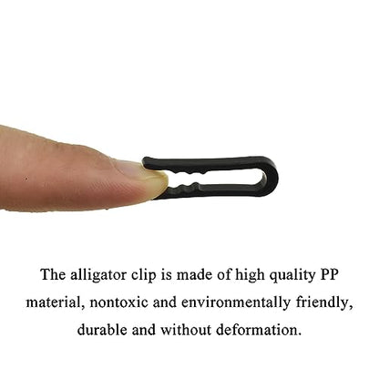 HAHIYO 1.5in/38mm 200Pcs Black Plastic U-Shape Alligator Clips - Fabric Clothespins for Sewing, Folding, Securing Fabric to Comic Board - size: Black - 1.5 inches - 200 Count - With Teeth
