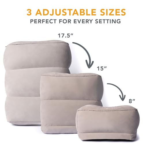 LoftyRest Inflatable Foot Rest Pillow for Travel- Kid-Friendly Bed Design for Airplane Travel - 3 Adjustable Heights - 3 Pockets - Airplane, Car, Train, & Home - Ensures Restful Flight for Kids/Adults