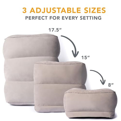 LoftyRest Inflatable Foot Rest Pillow for Travel- Kid-Friendly Bed Design for Airplane Travel - 3 Adjustable Heights - 3 Pockets - Airplane, Car, Train, & Home - Ensures Restful Flight for Kids/Adults