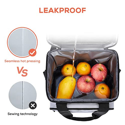 TOURIT Large Lunch Bag 14L Insulated Lunch Box Lunch Cooler for Men Women Work, Black - color: Gray