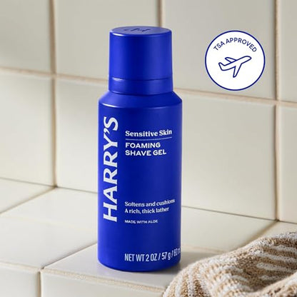 Harry's Travel Shaving Kit for Men - Toiletry Bag, Razor, Foaming Shave Gel, and Blade Cover -Travel Size Toiletries - size: Shave Kit + Toiletry Bag