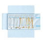 UnionPlus Travel Jewelry Roll, Faux Leather Necklaces Organizer Bag, Elastic Band and Anti-winding, Air Blue - color: Leather Air Blue, size: Medium