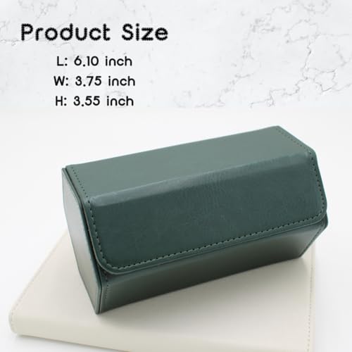Watch Travel Hexagon Case Portable Organizer - Luxury Watch Hexagon Travel Box Recycled Leather Storage and Display for Men and Women(2Slot-Dark Green) - color: Hexagon-DarkGreen, size: Double slots