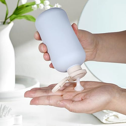 6.8 oz Plastic Travel Shampoo Bottles, Refillable Flip Cap Squeeze Bottles for Toiletries, Large Leakage-proof Travel Shampoo and Conditioner Container (Blue) - color: Blue, size: 200ml/6.8oz