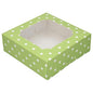 20 Pack Bakery Boxes with Window Small 6x6x2 inch for Cookie, Candy, Pastry, Brownie, Chiffon Cake, Tart, Pie, Waffle (Green-Polka Dot) - color: Green-Polka Dot