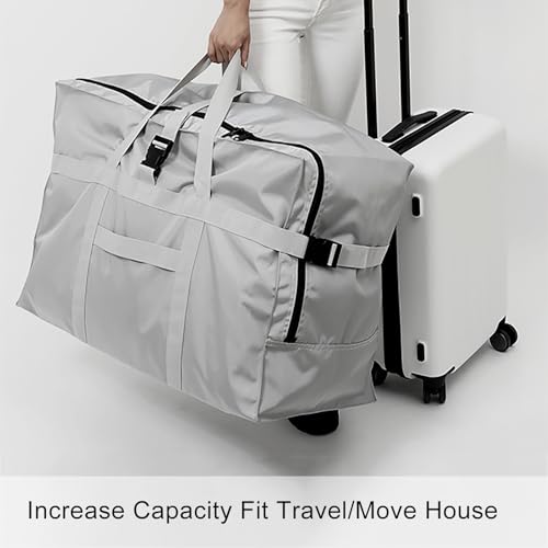 Travel Duffle Bag,Large Storage Bags,Foldable Weekender Bag,Overnight bag,Heavy Duty Travel Bag,Reinforced Carry Straps Gmy Dance Bag for Men And Women Camping,Moving,Hospital - color: Large 100L Gray