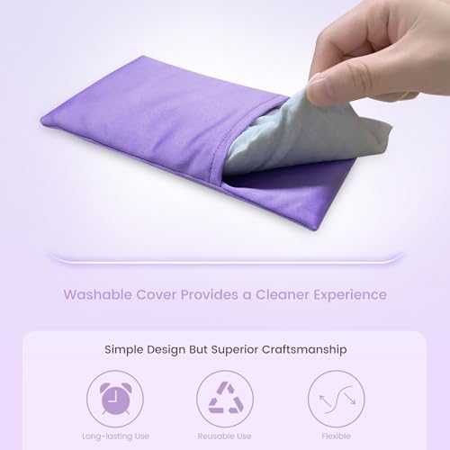 SuzziPad Lavender Eye Pillows for Relaxation with Aromatherapy, Weighted Mask for Sleeping, Hot & Cold Therapy Compress for Dry Eyes, Yoga Meditation Pillow, Purple, 4 Packs - color: Purple