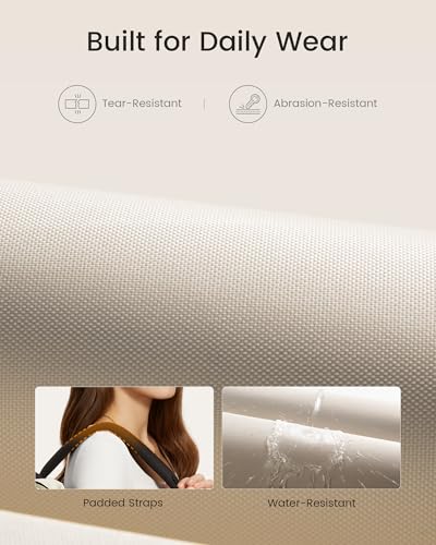 LOVEVOOK Laptop Backpack for Women, 15.6 Inch Work Business Backpacks Purse With Large Capacity, Waterproof Nurse Bag College Bookbag for School, Waterproof Casual Daypack for Travel - color: Beige-black, size: 15.6 INCH