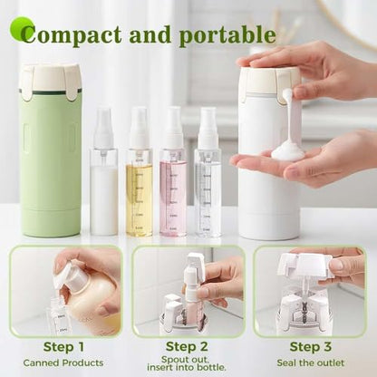 Travel Dispenser Set, 4 Pack 30ml Leak Proof Portable Bottles for Shampoo, Lotion, Conditioner, Cream, with Label Stickers (1, White) - color: White