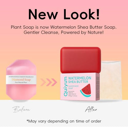 QUIYUM Watermelon Skin Care Kit for Teens Girls, 8 Daily Routine Beauty Skincare- Gift Set with Cleanser, Toner, Eye Cream, Moisturizer, Serum, 2 Facial Mask, Soap, Hydrate, Oil Control, Glow, Smooth - size: 7 Pieces