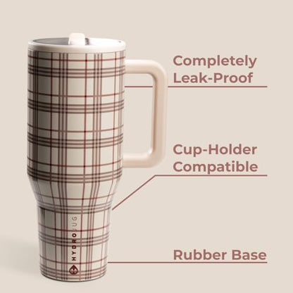 HydroJug Traveler - 32 oz Water Bottle with Handle & Flip Straw - Fits in Cup Holder, Leak Resistant Tumbler-Reusable Insulated Stainless Steel & Rubber Base - Gifts for Women & Men, Blair - color: Blair, size: 32oz