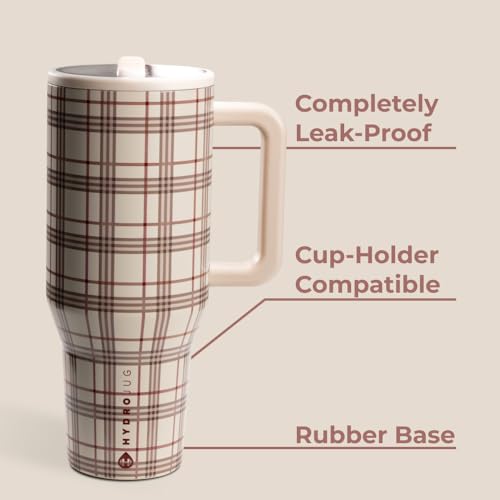 HydroJug Traveler - 40 oz Water Bottle with Handle & Flip Straw - Fits in Cup Holder, Leak Resistant Tumbler-Reusable Insulated Stainless Steel & Rubber Base - Gifts for Women & Men, Blair - color: Blair, size: 40oz
