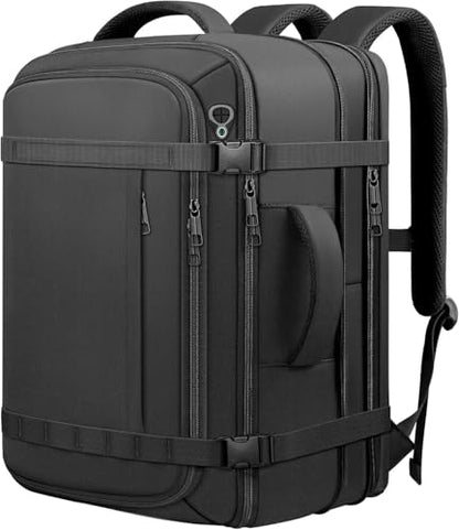 Ample Space Travel Backpack with LifetimeWarranty,Expandable Carry on Backpack with Cable Access Port,Fits 17.3"Laptop Notebook,Water Resistant Weekender Backpack Business Trips,Daily Travel,Black - color: Black, size: 17.3inch (19"x12.5"x8.5")