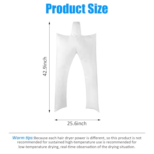 Clothes Quick Drying Bag Hair Laundry Bag Traveling Dryer Shirt Pants Drying Bag Home Storage Accessory（42x22inches） - color: White long pants