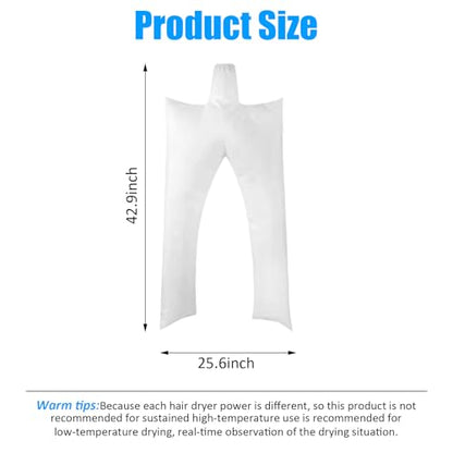 Clothes Quick Drying Bag Hair Laundry Bag Traveling Dryer Shirt Pants Drying Bag Home Storage Accessory（42x22inches） - color: White long pants