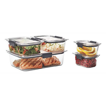 Rubbermaid Brilliance Food Storage Containers, Set of 5 (10 Pieces), BPA-Free, Leak-Proof, Clear - size: 10-Piece