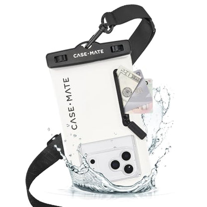 Case-Mate IP68 Waterproof Phone Pouch with Zip Pocket for 3 Cards & Cash - Large Floating Phone Case w/Crossbody Lanyard - Beach Cruise Ship Travel Essentials Compatible w/All Devices - Sand Dollar - color: Sand Dollar w/ Zip Pocket