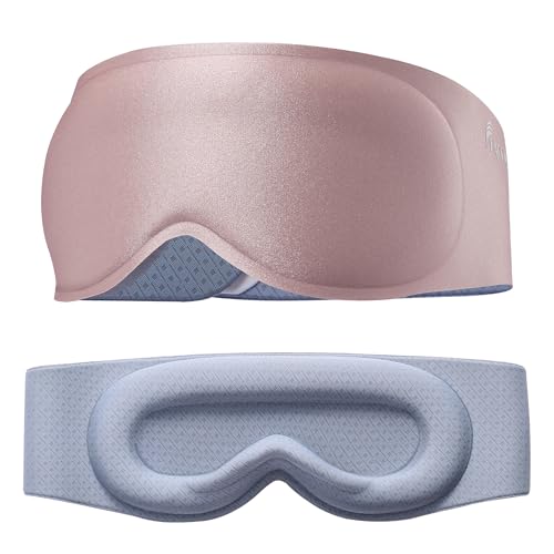 Weighted Sleep Mask for Lash Extensions: 3D Contoured Eye Mask for Airplan Travel,100% Blackout Eye Cover with Soft Fabric, Night Spa Relaxation, Travel Flight Essential, Calm Meditation - color: Full-coverage Pink