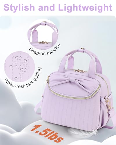 Bluboon Lunch Bag for Women, Insulated Lunch Tote with Shoulder Strap, Cute Large Lunch Box for Work, Teacher Nurse Lunch Cooler Bag for Office, Picnic, Travel (Purple) - color: Purple