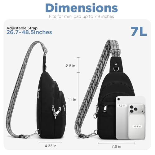 Anti Theft Sling Bag for Men & Women, Lightweight Puffer RFID Crossbody Bag for Travel, Commuting & City Walking, Hands-Free Everyday Essentials Bag Black - color: Black