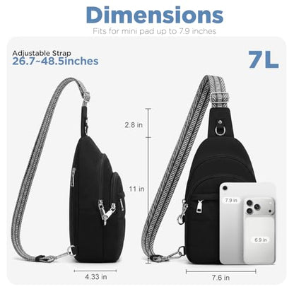 Anti Theft Sling Bag for Men & Women, Lightweight Puffer RFID Crossbody Bag for Travel, Commuting & City Walking, Hands-Free Everyday Essentials Bag Black - color: Black
