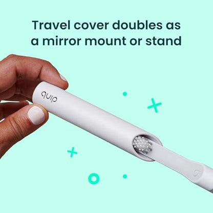 Quip Metal Sonic Electric Toothbrush for Adults - Time Travel & Soft Bristles with Travel Case & Replacement Brush Head - 3 Month Battery Life, Moonlight Champagne - color: Moonlight Champagne
