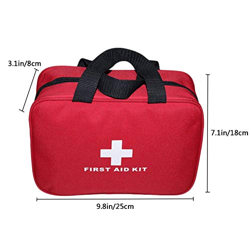 Nylon First Aid Empty Kit,Compact Waterproof and Lightweight First Aid Bag with Zippered for Emergency at Home, Office, Car, Outdoors, Boat, Camping, Hiking(Bag Only) - size: 1 Count (Pack of 1)
