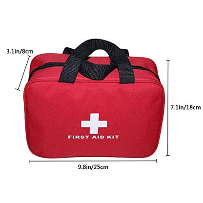 Nylon First Aid Empty Kit,Compact Waterproof and Lightweight First Aid Bag with Zippered for Emergency at Home, Office, Car, Outdoors, Boat, Camping, Hiking(Bag Only) - size: 1 Count (Pack of 1)