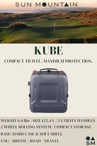 Sun Mountain Kube Golf Travel Bag, 2-Wheel Rolling System-Compact Storage Case - color: Navy White Red