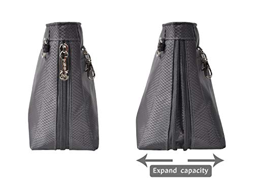 Vercord Expandable Nylon Handbag Purse Organizer Insert Liner Shaper Bag in Bag Dark Grey XLarge - color: Dark Grey, size: X-Large