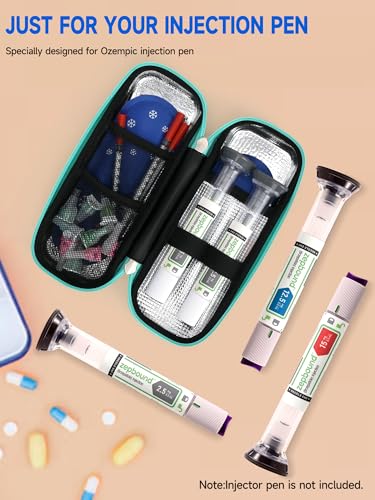 EVA Insulated Cooler Travel Case for Zepbound Injector Pens, 2 TSA Approved Ice Pack, Real-Time Temperature Display, Medication Cooler for Travel & Daily Use - color: Compatible With Zepbound Pens