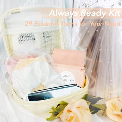 Women's Emergency Kit for Weddings 29 Essential Items for Brides Daily Use All in One Travel Kit Personal Care Survival Set for Team Bride - style: Queen Beige