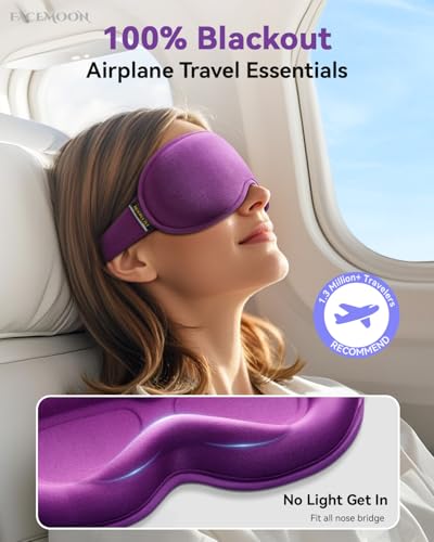 Weighted Blackout Sleep Mask for Women, 3D Contoured Zero Eye Pressure, Lash-Friendly Deep Eye Cups, Adjustable Slide Buckle Strap, Self-Care & Relaxation Gift for Her (Purple) - color: Purple