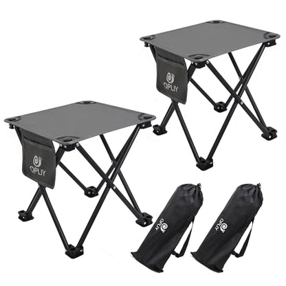 Opliy Camping Stool 2 Pack,13.5 Inch Portable Folding Stool for Outdoor Gardening and Beach Hiking Fishing,Foot Stool with Carry Bag (Gray) - color: Grey