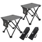 Opliy Camping Stool 2 Pack,13.5 Inch Portable Folding Stool for Outdoor Gardening and Beach Hiking Fishing,Foot Stool with Carry Bag (Gray) - color: Grey