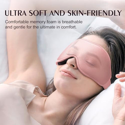 Sleep Eye Mask Blackout Lightweight: Side Sleep 3D Contoured for Lash Extensions - Zero Eye Pressure Adjustable Strap Washable (Cloud Black & Cloud Pink) - color: Cloud Black & Cloud Pink