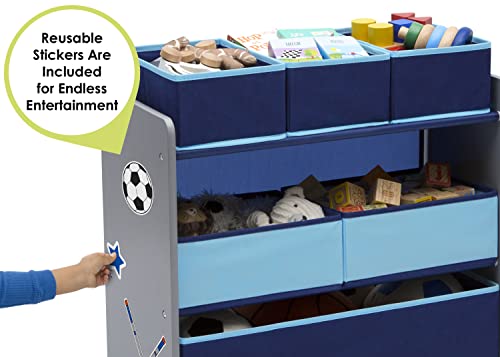 Delta Children Design and Store 6 Bin Toy Organizer, Grey/Blue - color: Grey/Blue