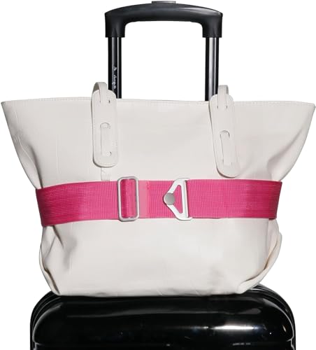 TOOVREN 2-in-1 Travel Belt for Luggage Straps Add a Bag Bungees Suitcase Luggage Strap Over Handle Suitcases Belt for Carry On Bag Adjustable Backpack Attachment Airport Travel Accessories Rose - color: Rose