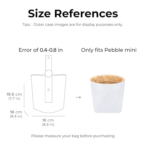 Purse Organizer Insert for LOEWE Pebble Mini Handbag, Custom Fit Inside Premium Vanile Lightweight WaterResistant Tote Bag Insert - color: Vanile, size: Fits-Pebble Mini