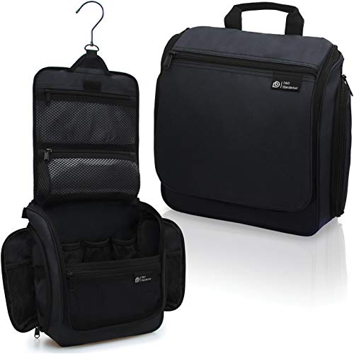 D&D Wanderlust D&D Hanging Travel Toiletry Bag for Men and Women – Cosmetics, Makeup and Toiletries Organizer Kit with 10 Compartments - color: Black