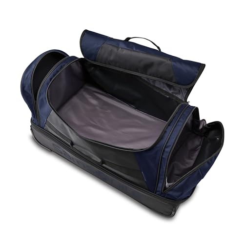 Samsonite Andante 2 Wheeled Duffel Bag – 32-Inch Durable Rolling Luggage with Inline Skate Wheels, Push-Button Handle & Spacious Compartments – Travel-Friendly and Lightweight- Navy/Black - color: Navy/Black, size: 32-Inch