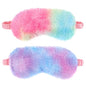 2 Pack Plush Sleeping Eye Mask Soft Plush Eye Mask Fuffy Eye Cover Comfortable Sleep Mask Blindfold Rainbow Faux Fur Eye Shade for Women, Men and Kids Travel Nap Sleeping - color: Rainbow