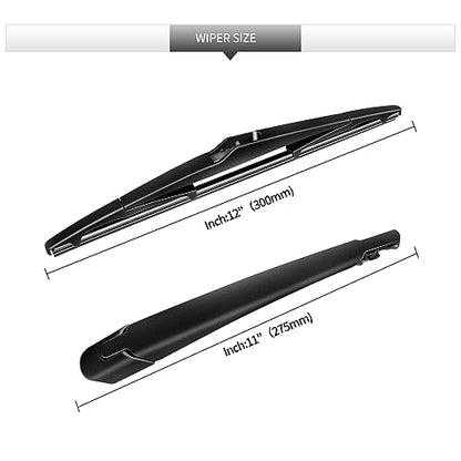 Replacement for Hyundai Tucson 2010 2011 2012 2013 2014 2015 Rear Windshield Wiper Blade and Arm Assembly-Car Back window wiper Arm Blade Complete Set - size: For Hyundai Tucson 2010-2015