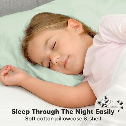 KeaBabies Organic Toddler Pillow with Pillowcase, Jumbo 14X20 - Soft Cotton Toddler Pillows for Sleeping - Machine Washable - Perfect for Travel, Toddler Bed Set (Sage) - color: Sage